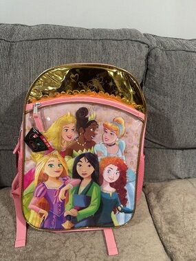 Disney Pink and Gold Princess Print Kids Backpack-COMES WITH SUPPLIES!!!